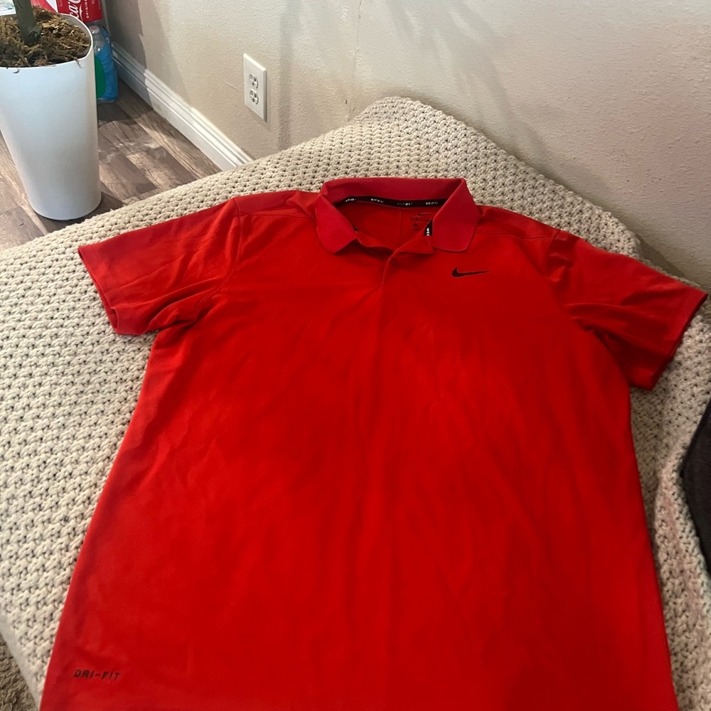 Nike Men's Vibrant Red Polo Shirt